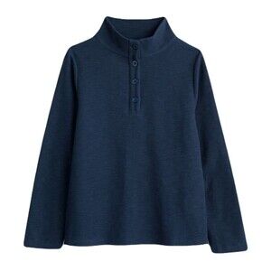 NEW Seasalt Cornwall Women Size 4 Organic Cotton Henley Sweatshirt Maritime Blue